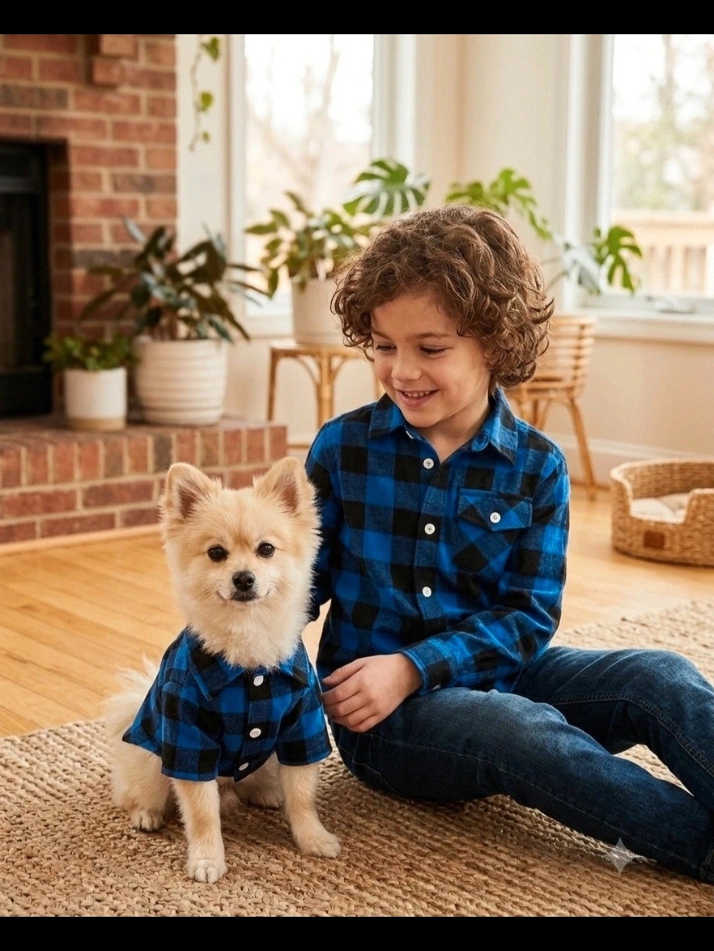 Kids Blue Plaid Button-Down Shirt - Classic Flannel Style